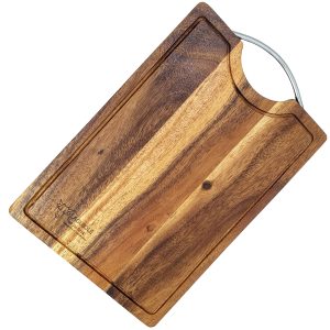 Acacia Cutting Board With Metal Handle Laguiole En Aubrac