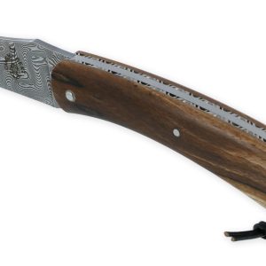 Couteau Camembert 1 Piece 11 Cm Plein Manche Bois D Aubrac Lame Damas 02