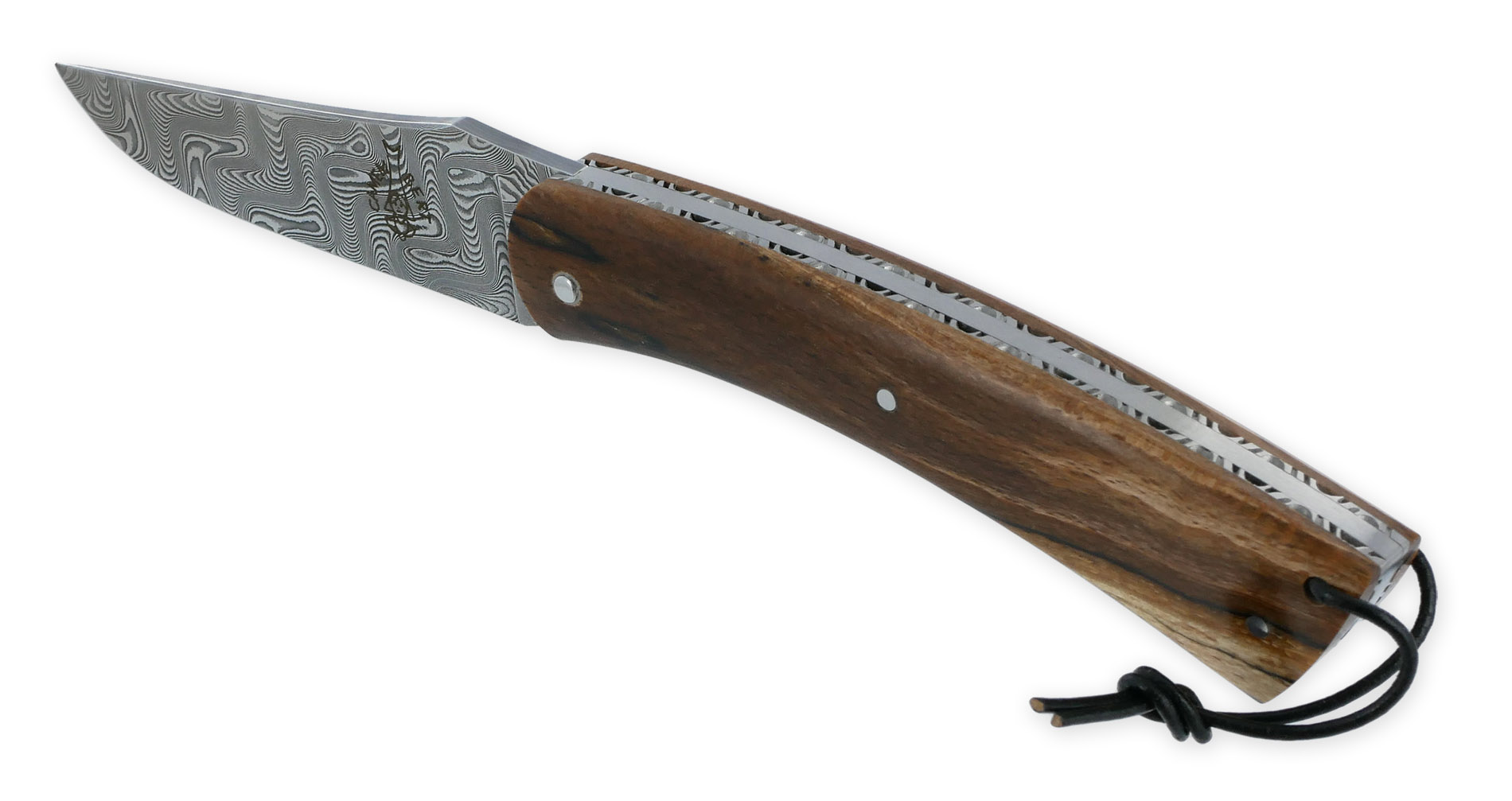 Couteau Camembert 1 Piece 11 Cm Plein Manche Bois D Aubrac Lame Damas 02