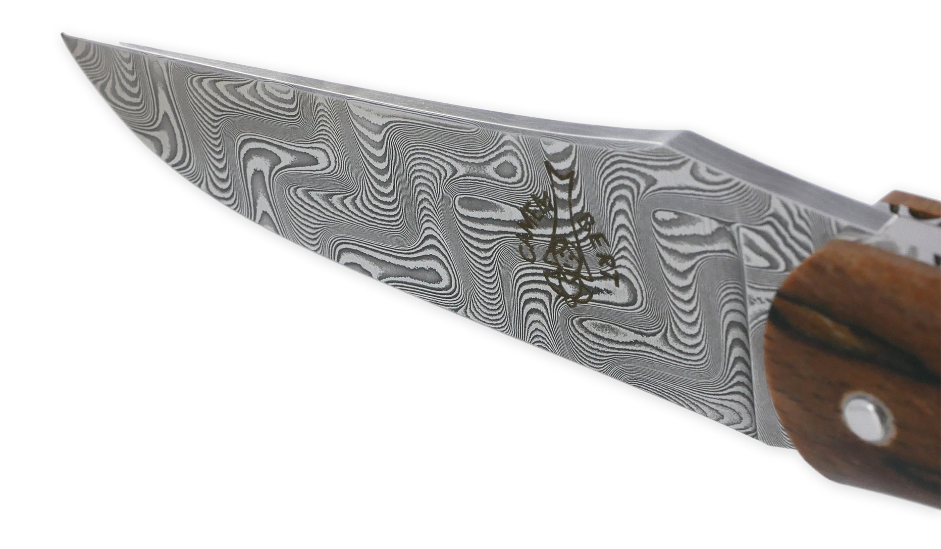 Couteau Camembert 1 Piece 11 Cm Plein Manche Bois D Aubrac Lame Damas 03