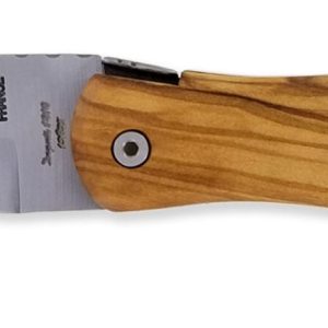 Couteau De Chasse Cube Laguiole Arbalete Plein Manche Olivier Avec Gravure Tete De Cerf 12cm 01