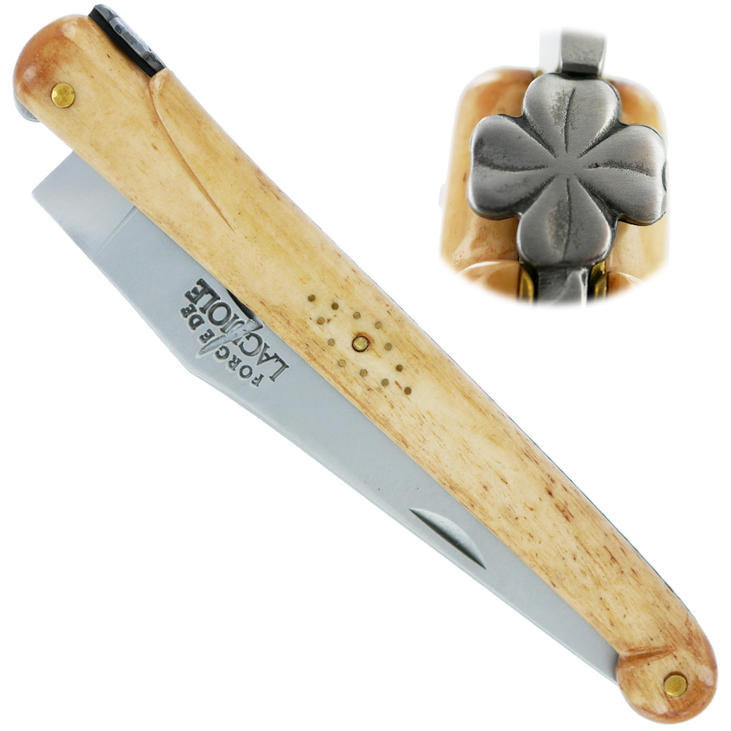 Couteau Forge De Laguiole Couteau De La Chance Manche En Os Vieilli Plein Manche 1 Piece 12 Cm 00