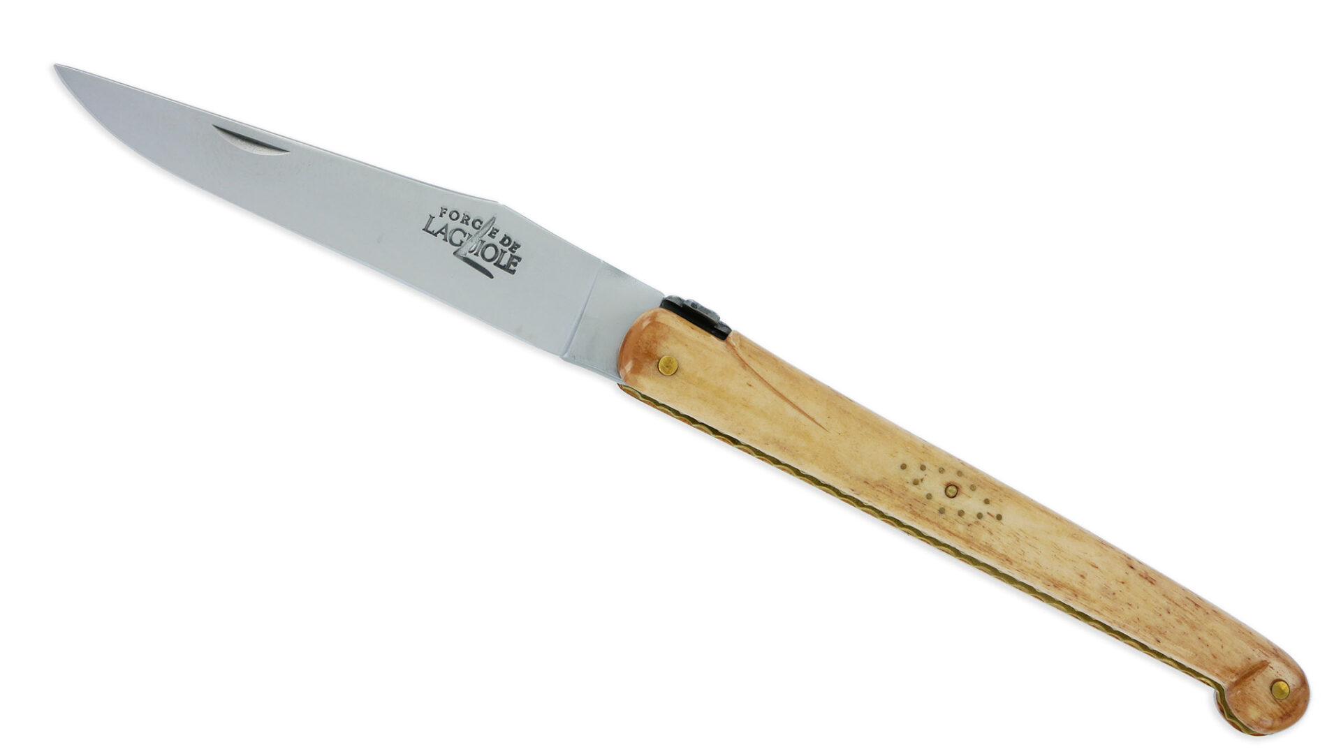 Couteau Forge De Laguiole Couteau De La Chance Manche En Os Vieilli Plein Manche 1 Piece 12 Cm 01