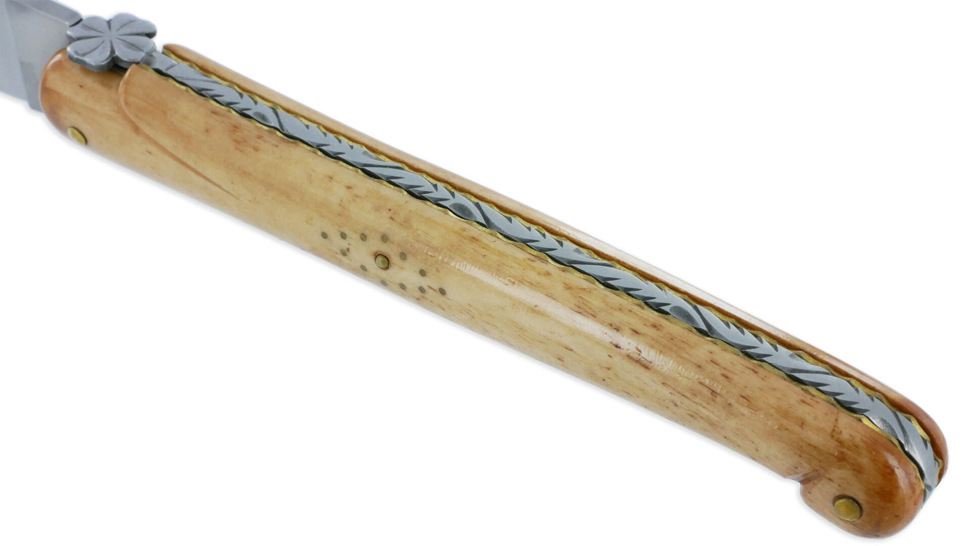 Couteau Forge De Laguiole Couteau De La Chance Manche En Os Vieilli Plein Manche 1 Piece 12 Cm 03