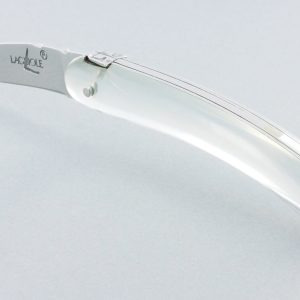 Couteau Forge De Laguiole De Poche Courreges Pour Femme Plein Manche Acrylique Miroir 1 Piece Finition Brillante 9 Cm 01