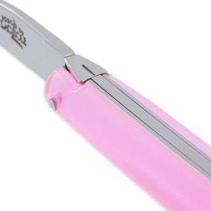 Couteau Forge De Laguiole De Poche Wilmotte Pour Femme Plein Manche En Verre Acrylique Rose 1 Piece Finition Brillante 9 Cm 04