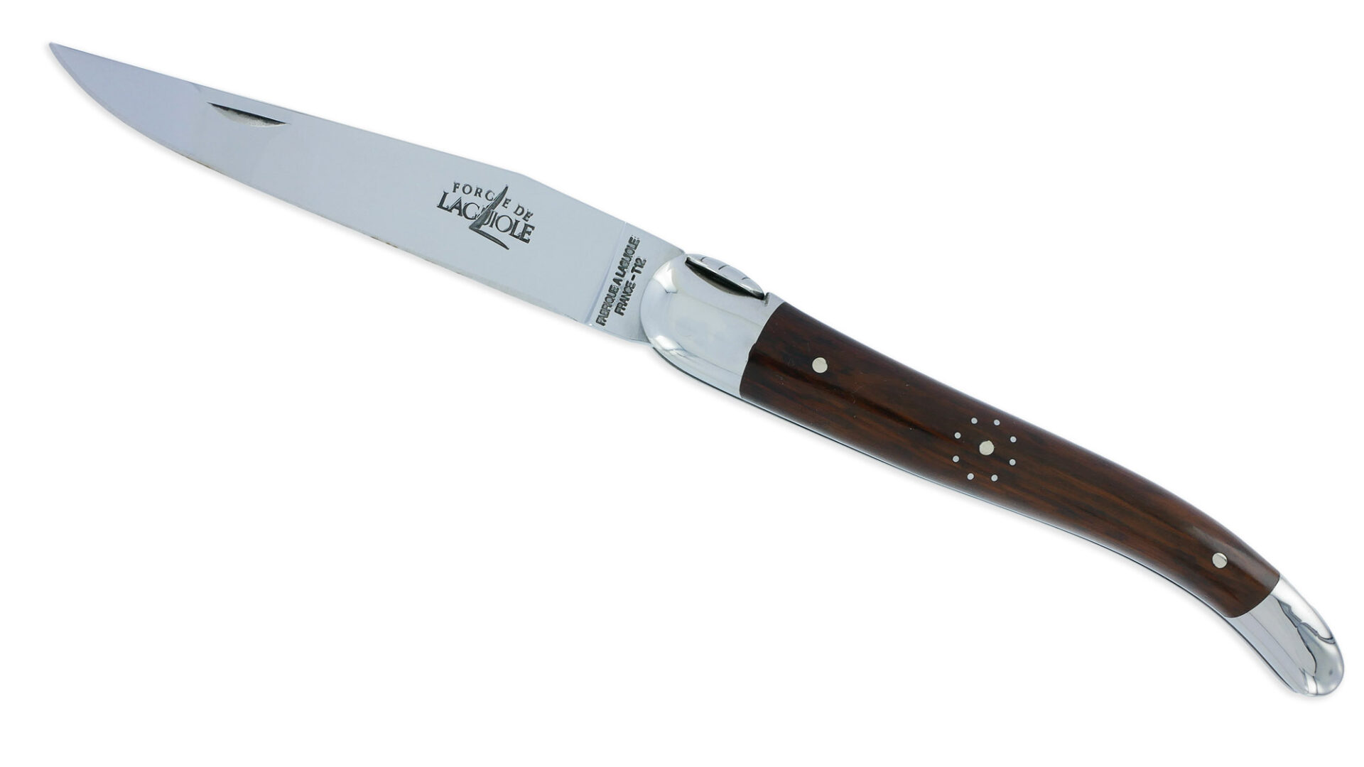 Couteau Forge De Laguiole Le Routard Manche En Amourette 1 Piece 2 Mitres Inox Brillant 11cm 02