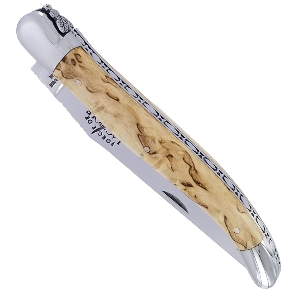 Couteau Forge De Laguiole Manche En Bois De Bouleau 1 Piece Inox Brillant 12cm 00