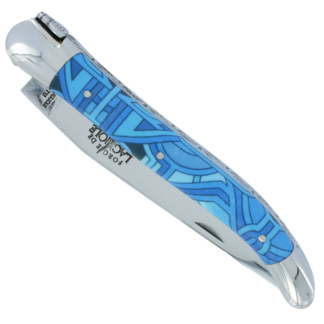 Couteau Forge De Laguiole Seize Vega Manche En Acrylique Design Seize Happywallmaker 1 Piece 2 Mitres En Inox Brillant 11cm 00