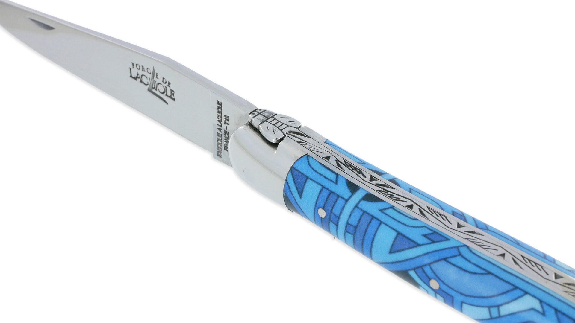 Couteau Forge De Laguiole Seize Vega Manche En Acrylique Design Seize Happywallmaker 1 Piece 2 Mitres En Inox Brillant 11cm 03