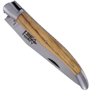 Couteau Laguiole Antan Manche Chataignier 2 Mitres Inox Brosse 1 Piece 12cm 00