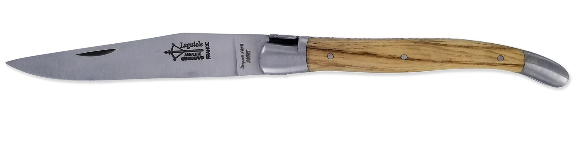 Couteau Laguiole Antan Manche Chataignier 2 Mitres Inox Brosse 1 Piece 12cm 01