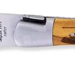 Couteau Laguiole Antan Manche Olivier Gravure Cerf 2 Mitres Inox Brosse 1 Piece 12cm 01