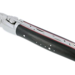 Couteau Laguiole Arbalete Manche Ebene 2 Mitres Inox Brillant Entretoises Rouge 1 Piece 12cm 04