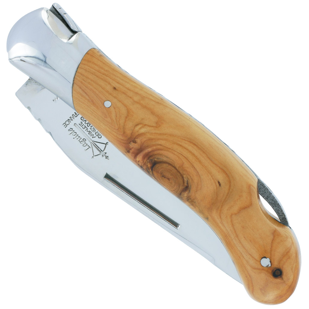 Couteau Laguiole De Chasse Arbalete Manche Genevrier Inox Brillant 12cm 00