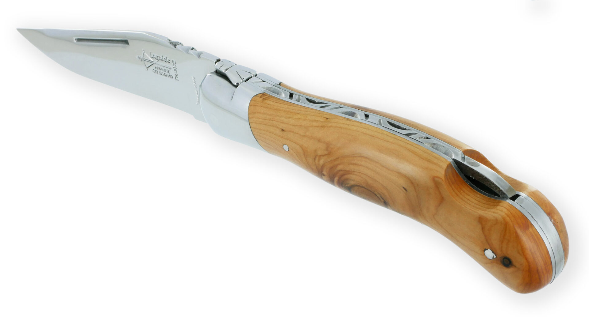 Couteau Laguiole De Chasse Arbalete Manche Genevrier Inox Brillant 12cm 02