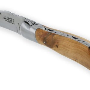 Couteau Laguiole De Chasse Arbalete Manche Genevrier Inox Brosse 12cm 02