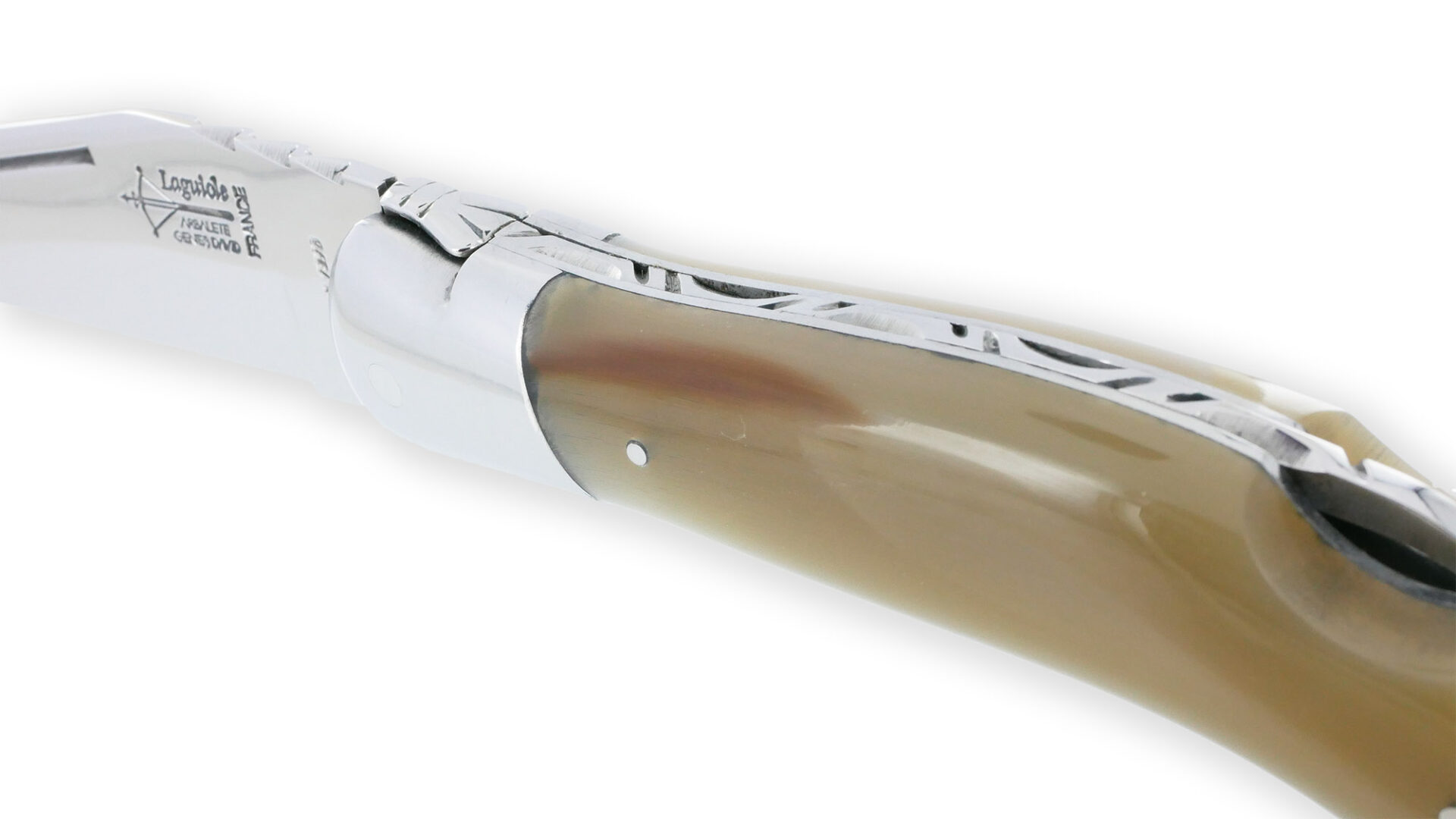 Couteau Laguiole De Chasse Arbalete Manche Pointe De Corne 12cm 02