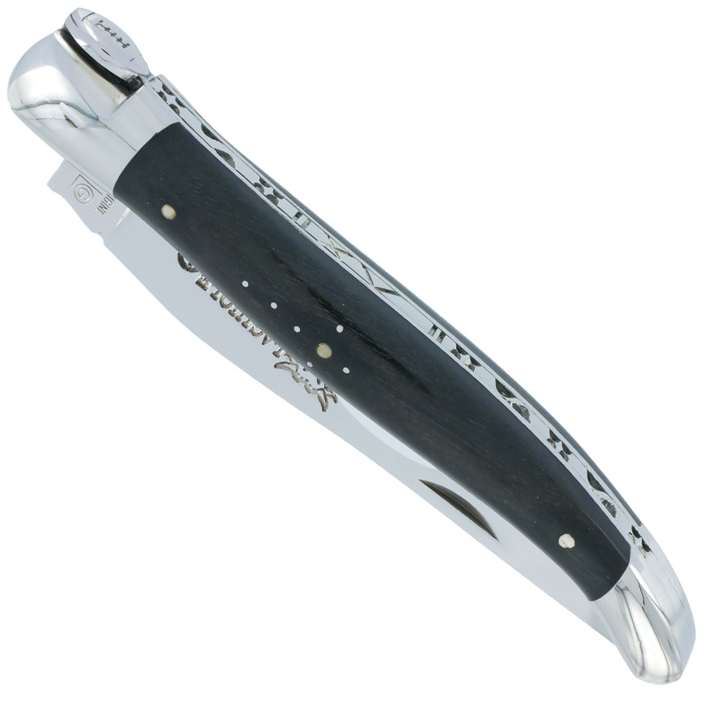 Couteau Laguiole En Aubrac 1 Piece 12 Cm Ballon De Rugby Manche Ebene 2 Mitres Inox Brillant 00