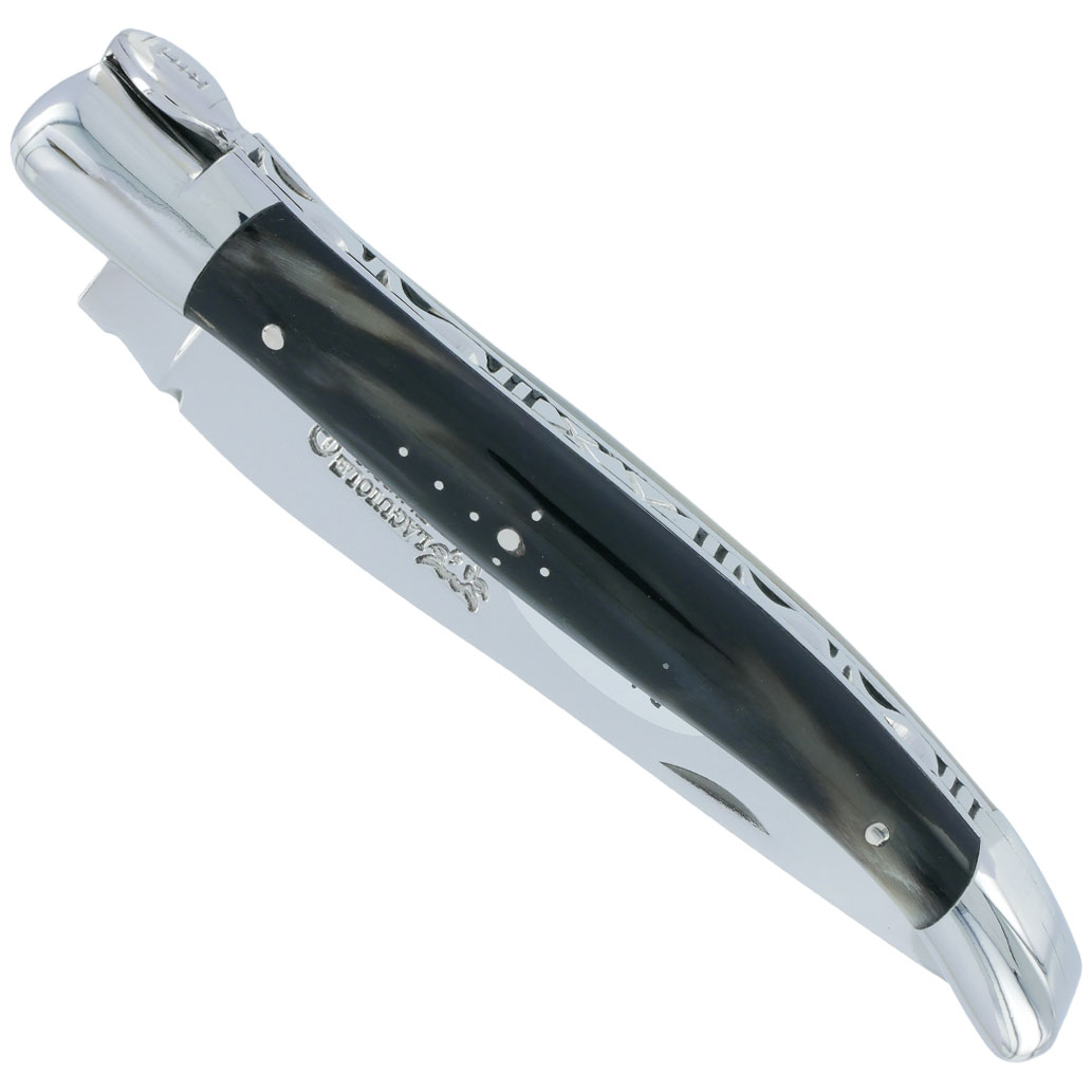 Couteau Laguiole En Aubrac 1 Piece 12 Cm Ballon De Rugby Manche Pointe De Corne 2 Mitres Inox Brillant 00