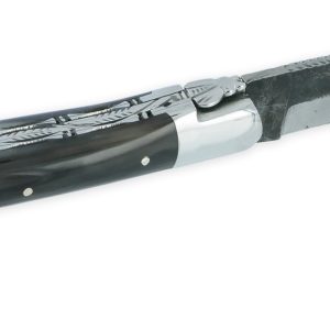 Couteau Laguiole En Aubrac 1 Piece 12 Cm Double Platines Pointe De Corne Foncee 2 Mitres Inox Brillant Lame Brut De Forge Num 2 03