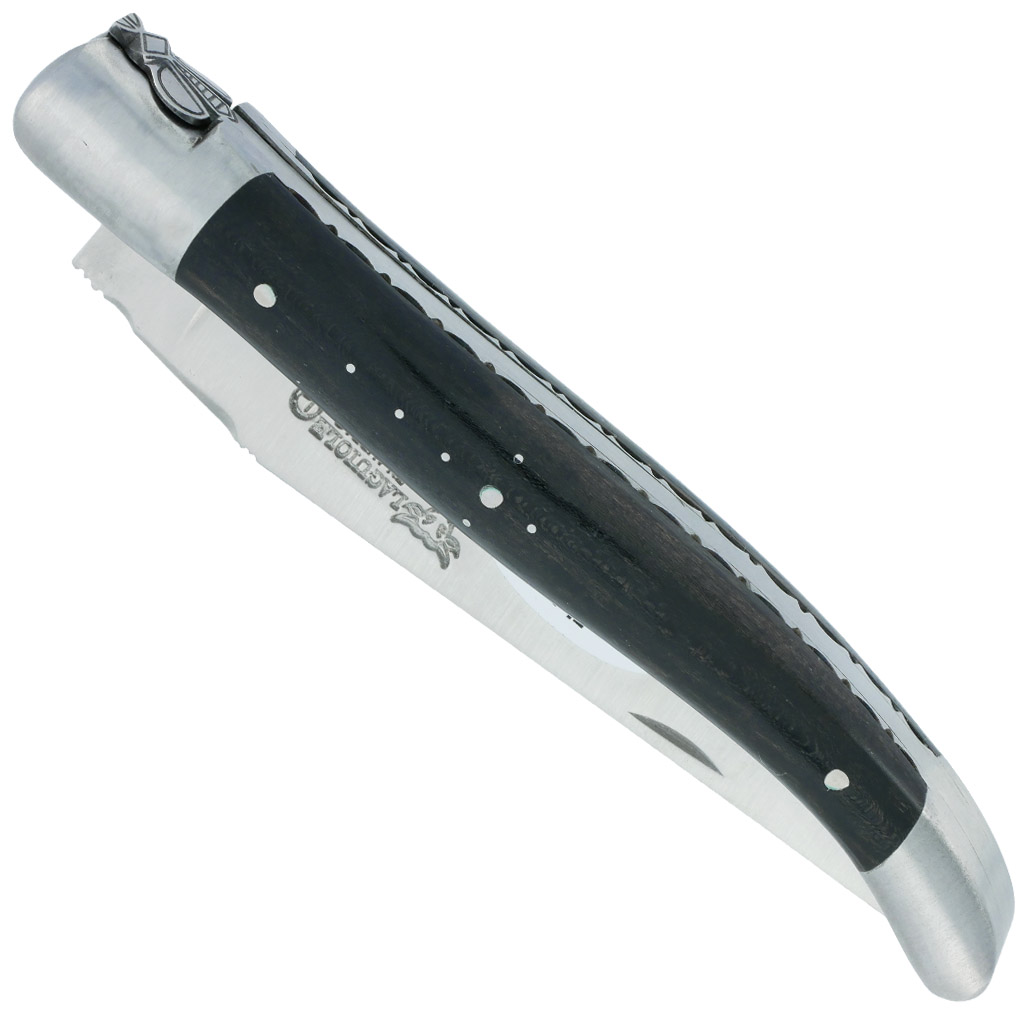 Couteau Laguiole En Aubrac 1 Piece 12 Cm Ebene 1 Mitre Inox Brosse Decoration Guepe 00