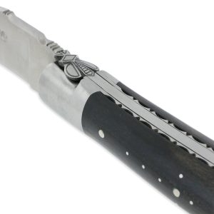 Couteau Laguiole En Aubrac 1 Piece 12 Cm Ebene 1 Mitre Inox Brosse Decoration Guepe 03