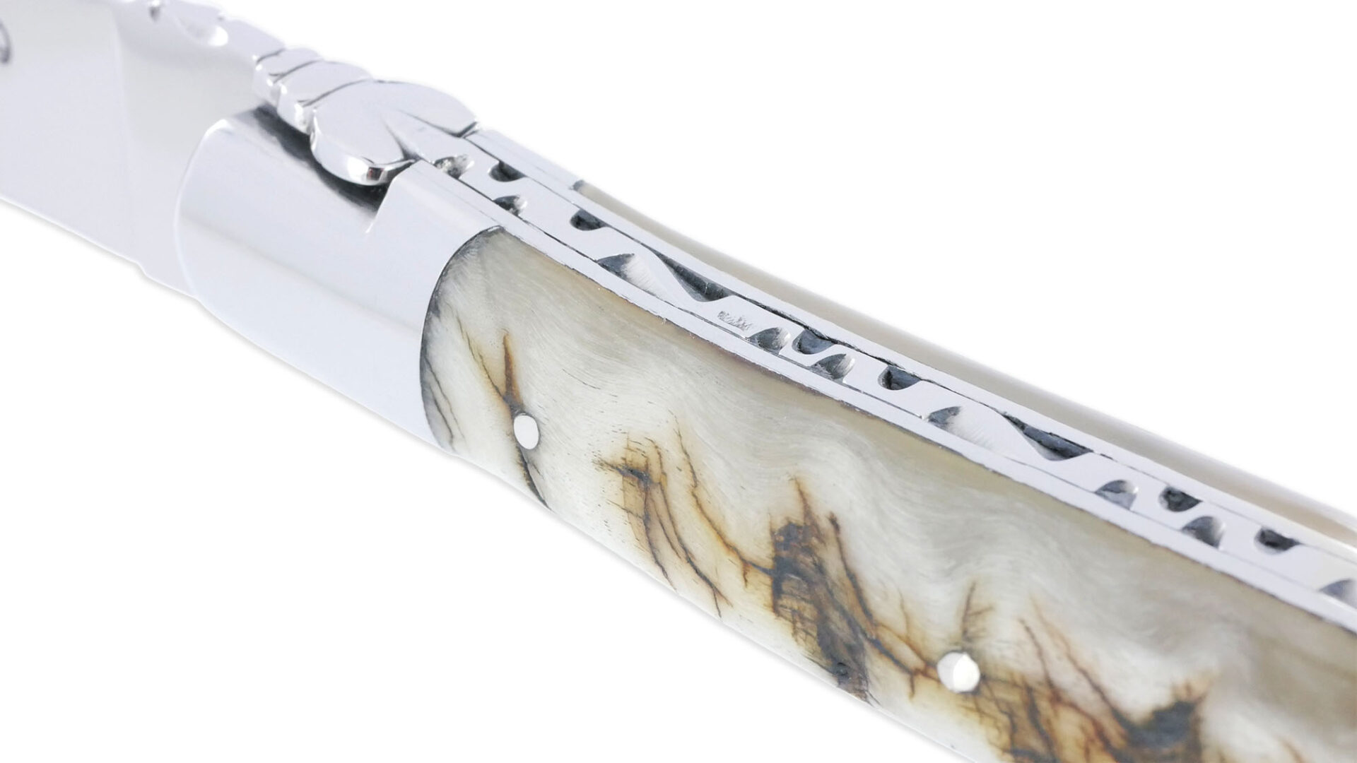 Couteau Laguiole En Aubrac 1 Piece 12 Cm Manche Croute De Belier Ecosse 2 Mitres Inox Brillant 02