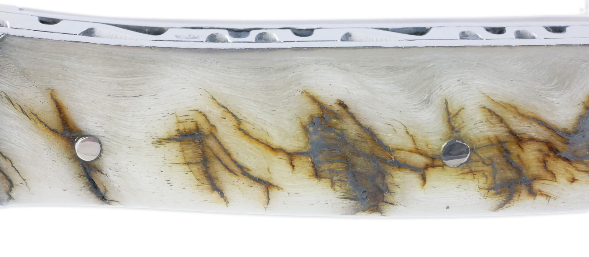 Couteau Laguiole En Aubrac 1 Piece 12 Cm Manche Croute De Belier Ecosse 2 Mitres Inox Brillant 03