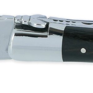 Couteau Laguiole En Aubrac 1 Piece 12 Cm Manche Ebene Marqueterie Taureau Etain 2 Mitres Inox Brillant 01