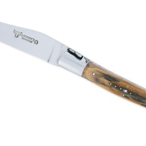 Couteau Laguiole En Aubrac 1 Piece 12 Cm Manche En Croute Ivoire De Mammouth 2 Mitres Inox Brosse Ciselees Mouche Prestige 01