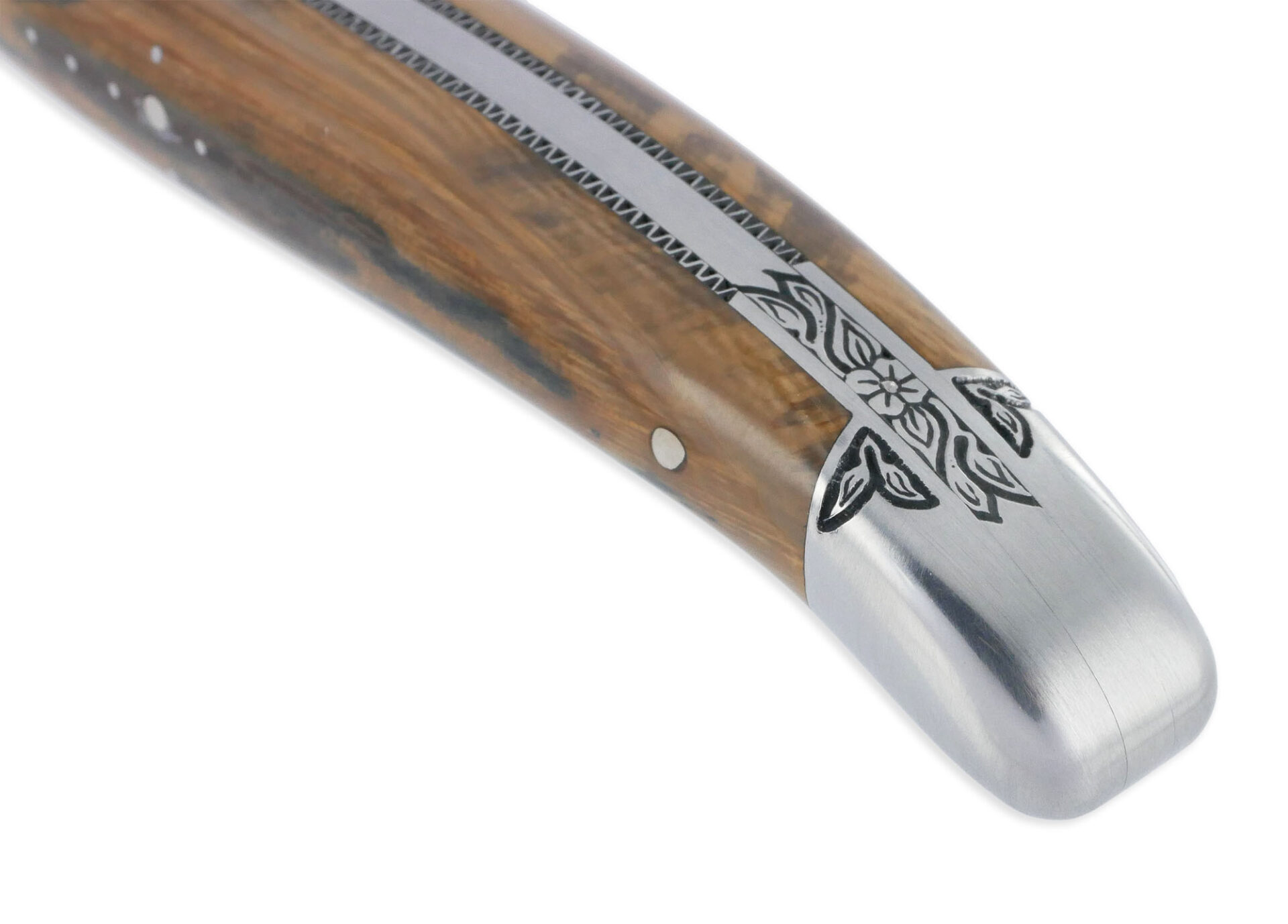 Couteau Laguiole En Aubrac 1 Piece 12 Cm Manche En Croute Ivoire De Mammouth 2 Mitres Inox Brosse Ciselees Mouche Prestige 03