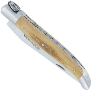 Couteau Laguiole En Aubrac 1 Piece 12 Cm Manche En Croute Ivoire De Mammouth 2 Mitres Inox Brosse Mouche Prestige 00