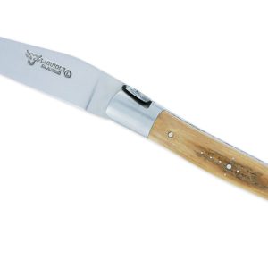 Couteau Laguiole En Aubrac 1 Piece 12 Cm Manche En Croute Ivoire De Mammouth 2 Mitres Inox Brosse Mouche Prestige 01