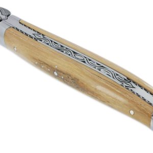Couteau Laguiole En Aubrac 1 Piece 12 Cm Manche En Croute Ivoire De Mammouth 2 Mitres Inox Brosse Mouche Prestige 03