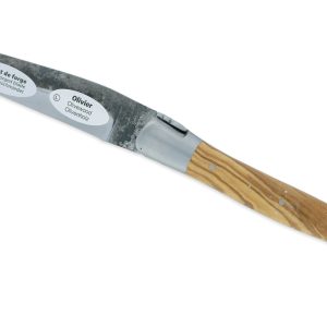 Couteau Laguiole En Aubrac 1 Piece 12 Cm Manche Olivier Lame Brut De Forge 2 Mitres Inox Brosse 02