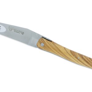 Couteau Laguiole En Aubrac 1 Piece 12 Cm Olivier Plein Manche Finition Brossee 02