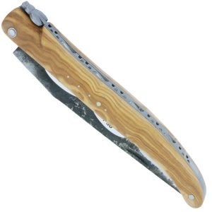 Couteau Laguiole En Aubrac 1 Piece 12 Cm Olivier Plein Manche Lame Brute De Forge 00