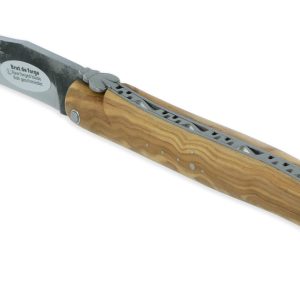 Couteau Laguiole En Aubrac 1 Piece 12 Cm Olivier Plein Manche Lame Brute De Forge 01