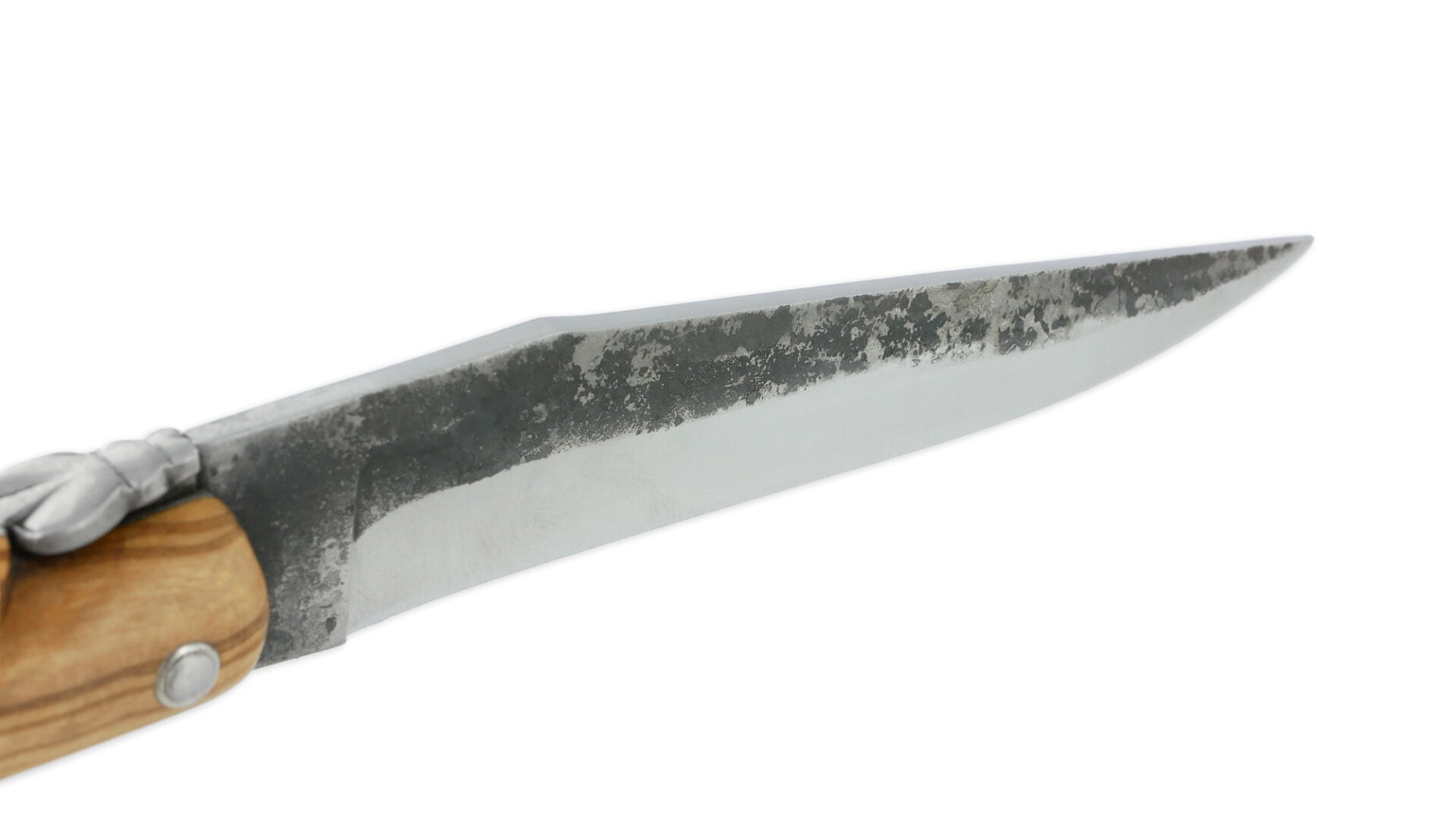 Couteau Laguiole En Aubrac 1 Piece 12 Cm Olivier Plein Manche Lame Brute De Forge 03