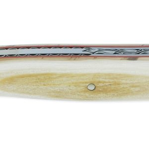 Couteau Laguiole En Aubrac 1 Piece 12 Cm Plein Manche En Ivoire De Mammouth Ressort Et Platines Guilloches Mouche Num4 05