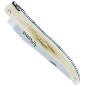Couteau Laguiole En Aubrac 1 Piece 12 Cm Plein Manche En Ivoire De Mammouth Ressort Et Platines Guilloches Mouche Num 3 00