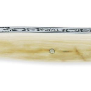 Couteau Laguiole En Aubrac 1 Piece 12 Cm Plein Manche En Ivoire De Mammouth Ressort Et Platines Guilloches Mouche Num 3 05