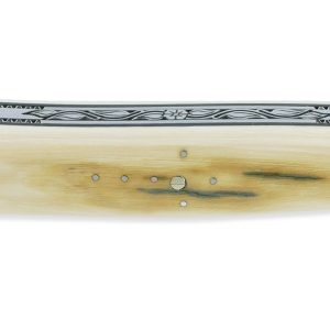 Couteau Laguiole En Aubrac 1 Piece 12 Cm Plein Manche En Ivoire De Mammouth Ressort Et Platines Guilloches Mouche Num 3 06
