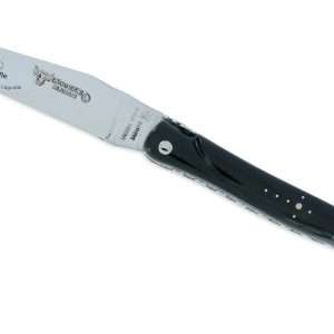 Couteau Laguiole En Aubrac 1 Piece 12cm Manche Buffle Plein Manche Finition Brillante Double Platines 02