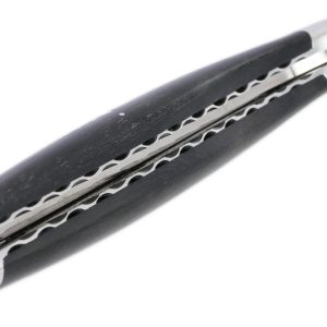 Couteau Laguiole En Aubrac 1 Piece 12cm Ebene 2 Mitres Inox Brillant Platines Et Ressort Guilloches Finition Brillante 03