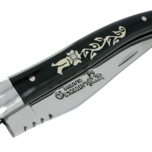 Couteau Laguiole En Aubrac 1 Piece 12cm Ebene Fleur Diamant 02