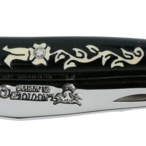 Couteau Laguiole En Aubrac 1 Piece 12cm Ebene Fleur Diamant 03
