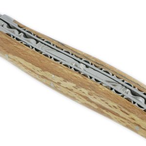 Couteau Laguiole En Aubrac 1 Piece 12cm Manche Bois Aubrac 2 Mitres Double Platines Finition Brossee 03