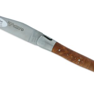 Couteau Laguiole En Aubrac 1 Piece 12cm Manche Bruyere 2 Mitres Double Platines 01